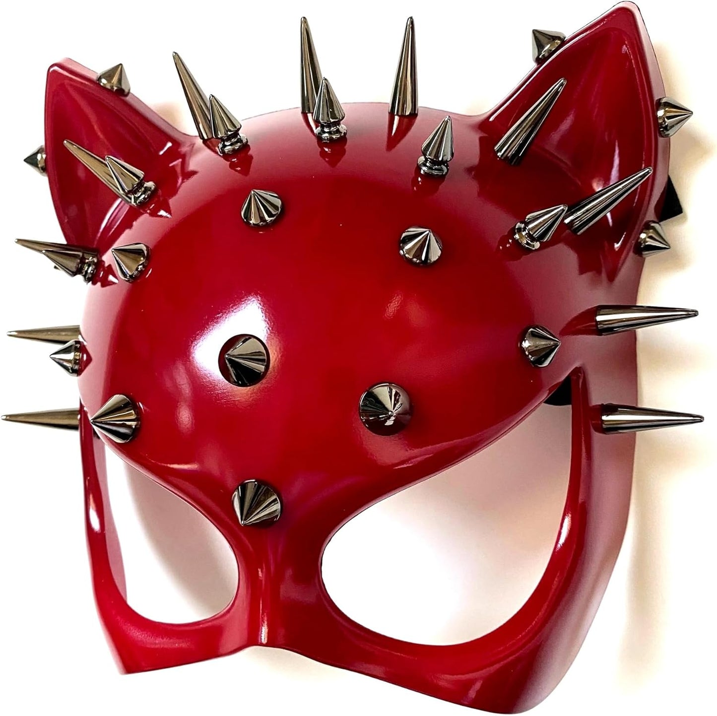 Red Black Cat Woman Dress up Cosplay Party Masquerade Mask Spiky Halloween