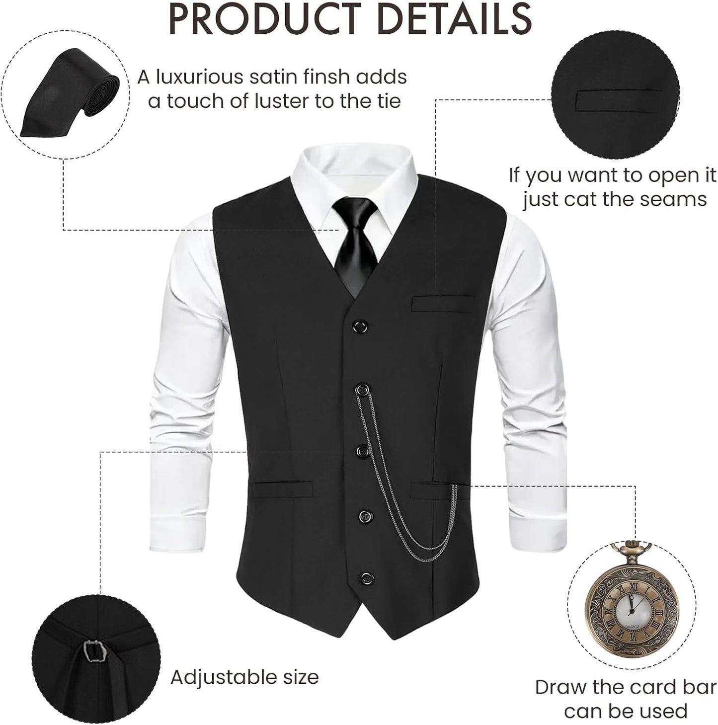 1920S Mens Costume,Roaring 20S Costumes for Men Accessories Set,Gatsby Gangster Costume 1920S Mens Outfits