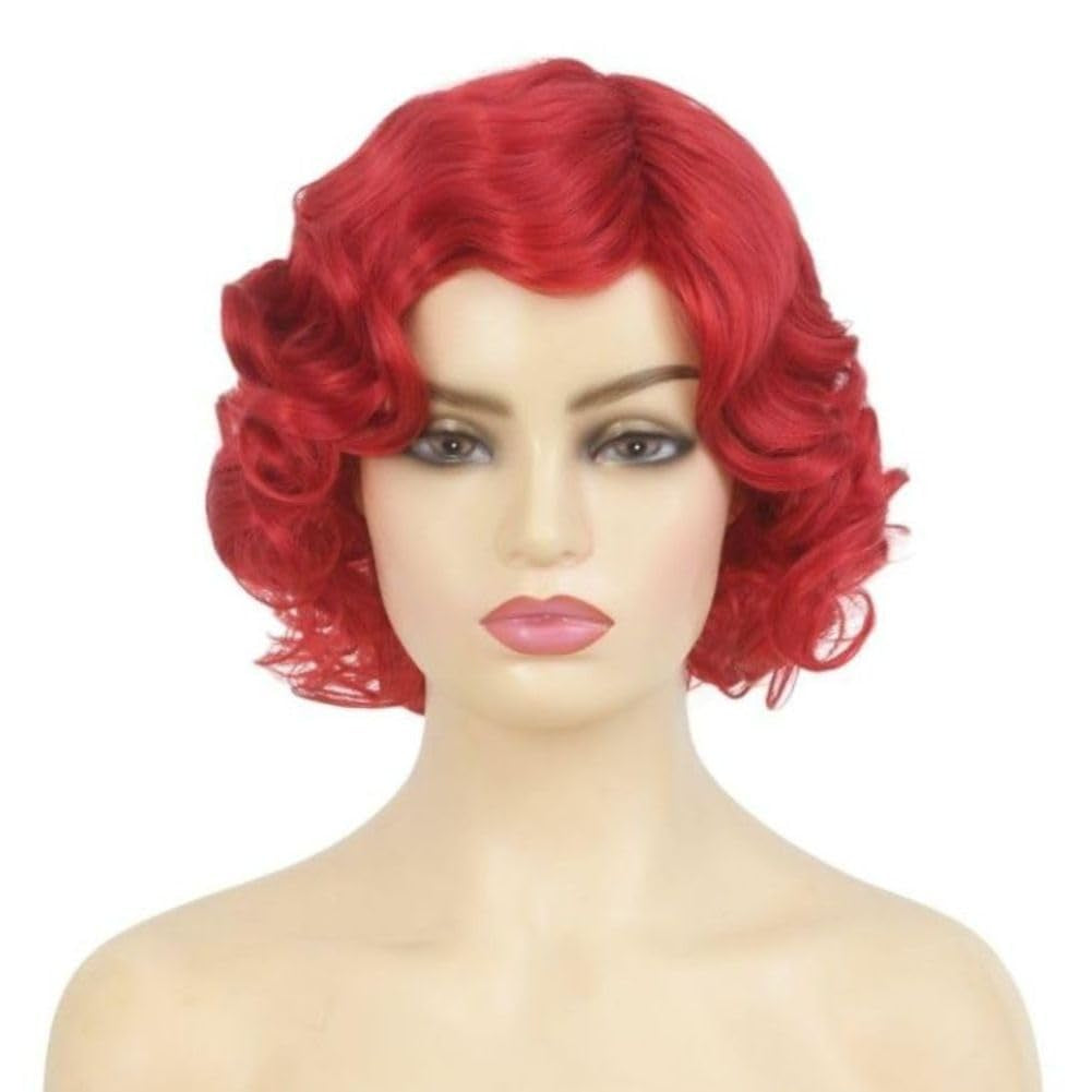 Short Blonde Curly Wigs for Women Honey Blonde Side Part Synthetic Wig Cosply Daily Halloween Wigs
