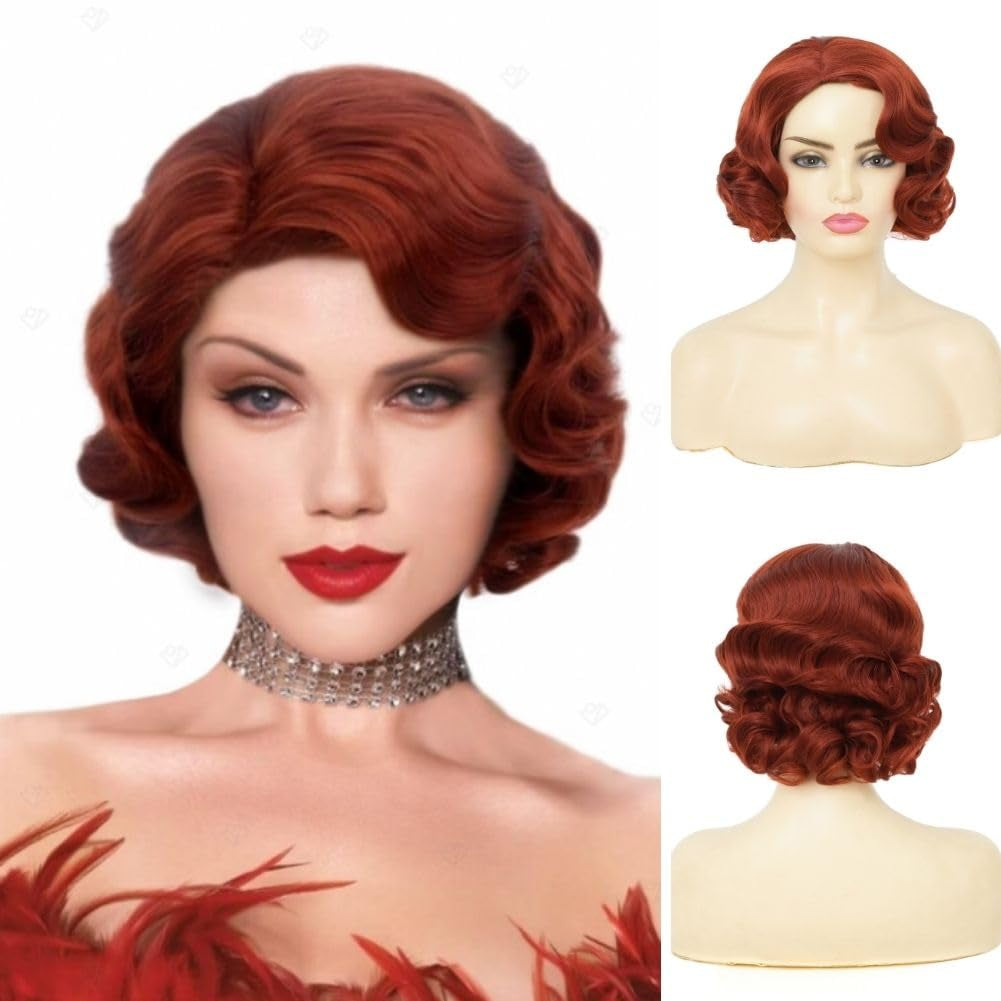 Short Blonde Curly Wigs for Women Honey Blonde Side Part Synthetic Wig Cosply Daily Halloween Wigs