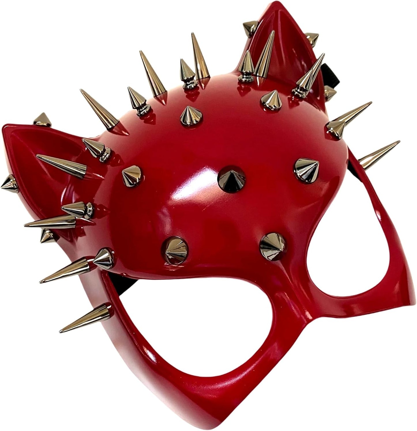Red Black Cat Woman Dress up Cosplay Party Masquerade Mask Spiky Halloween