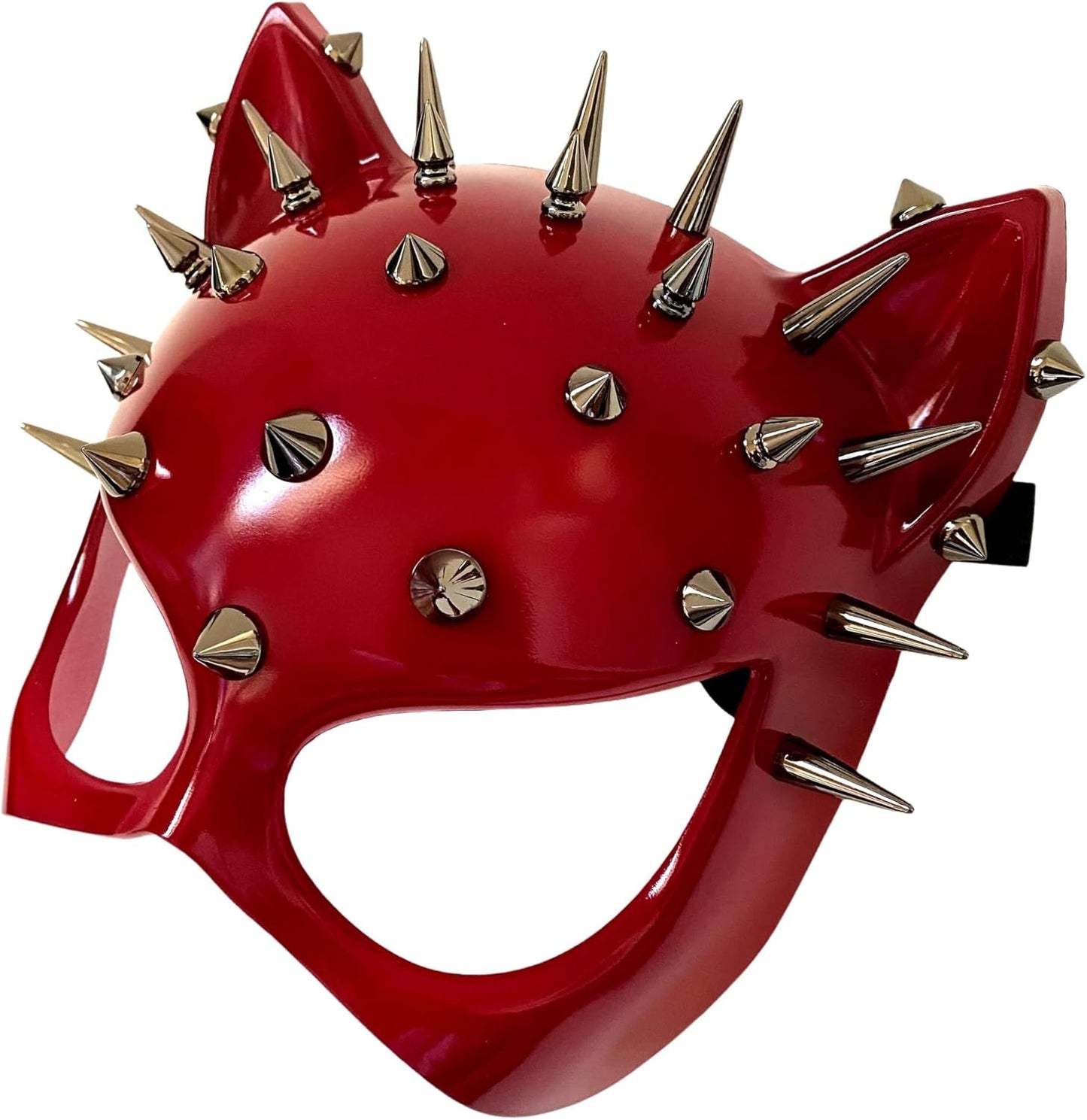 Red Black Cat Woman Dress up Cosplay Party Masquerade Mask Spiky Halloween