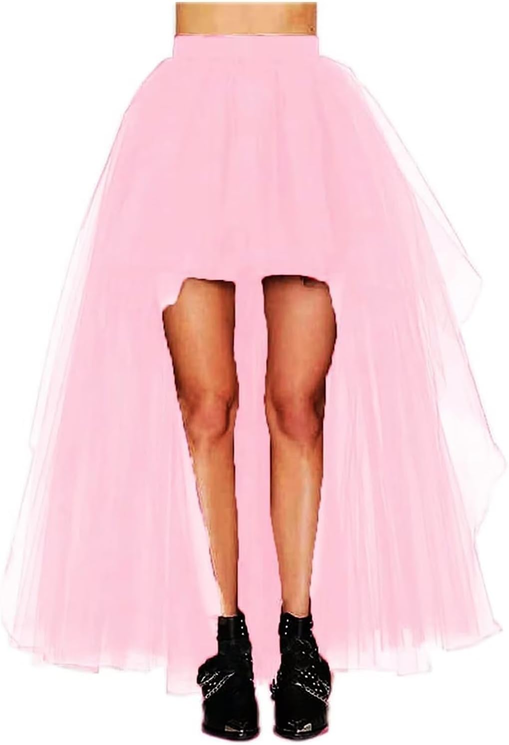 Women'S Hi-Lo Long Tutu Tulle Bustle Skirt Elastic Waist Festival Party Skirt