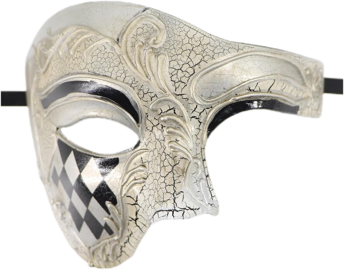 Masquerade Mask gold Vintage Phantom of the Opera One Eyed Half Face Costume halloween horror