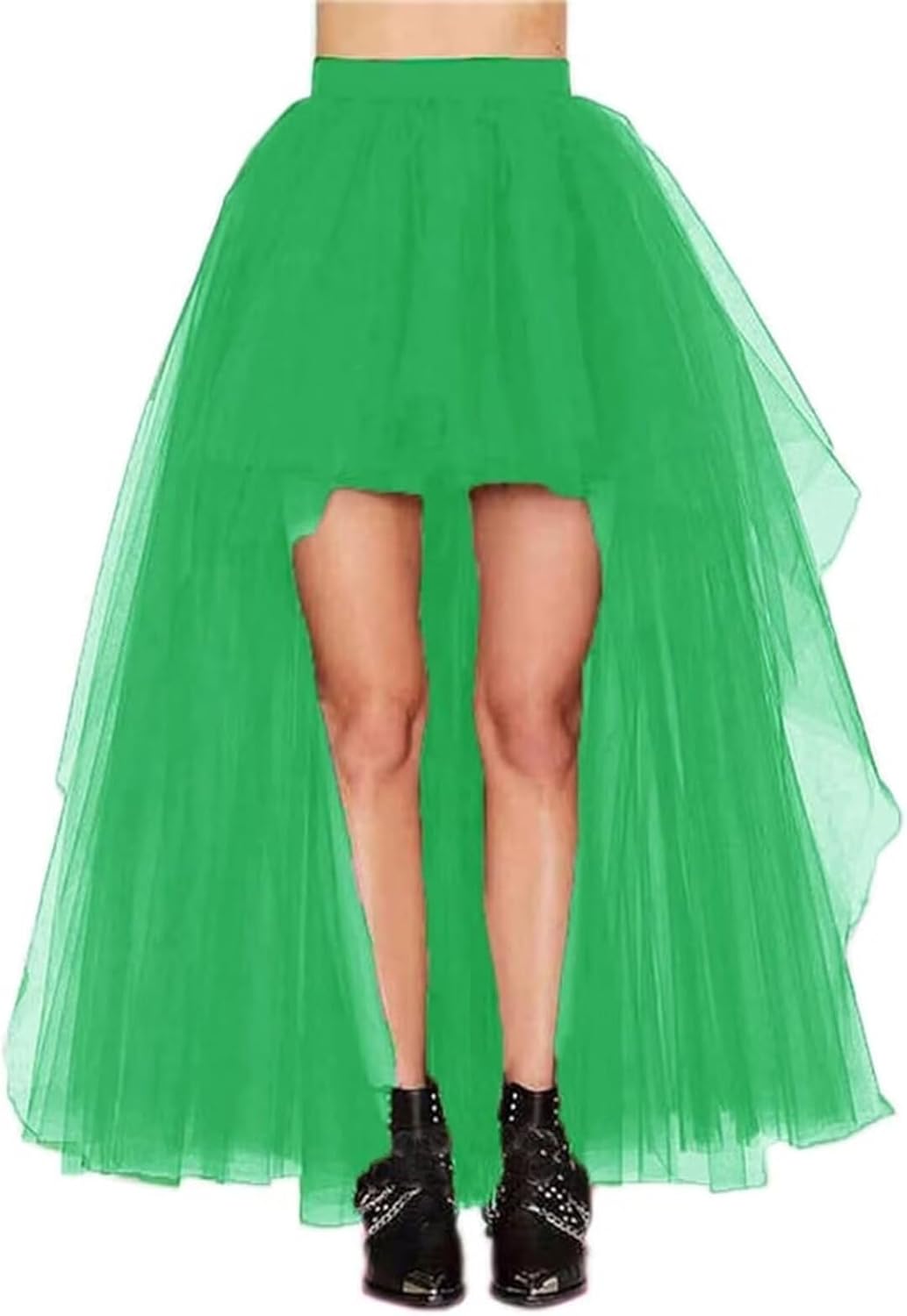 Women'S Hi-Lo Long Tutu Tulle Bustle Skirt Elastic Waist Festival Party Skirt