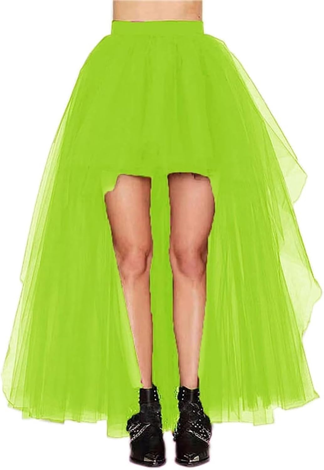 Women'S Hi-Lo Long Tutu Tulle Bustle Skirt Elastic Waist Festival Party Skirt