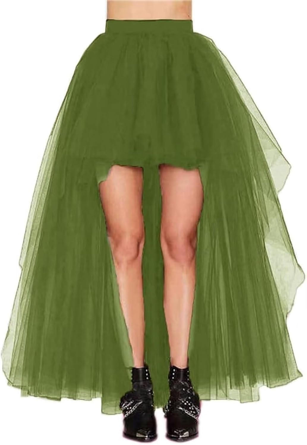 Women'S Hi-Lo Long Tutu Tulle Bustle Skirt Elastic Waist Festival Party Skirt