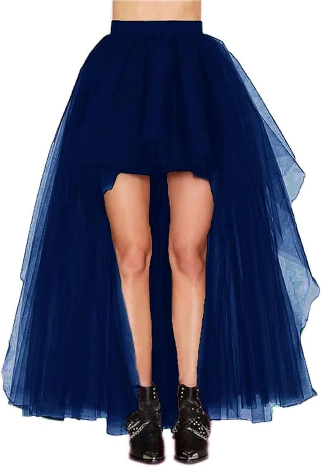Women'S Hi-Lo Long Tutu Tulle Bustle Skirt Elastic Waist Festival Party Skirt
