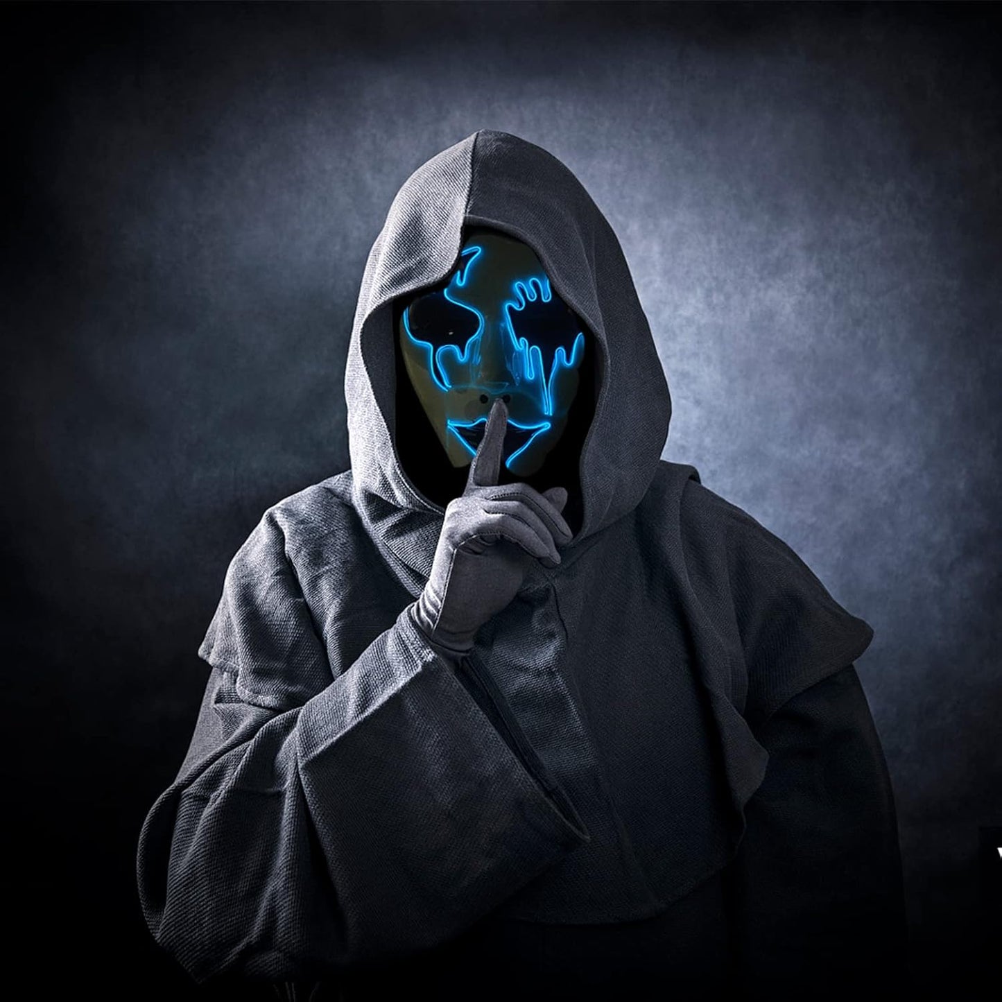 Halloween Purge Mask LED Light-Up Masks - Scary Glowing Mask for Adults, Kids, Couples - EL Wire Party Festival Gift