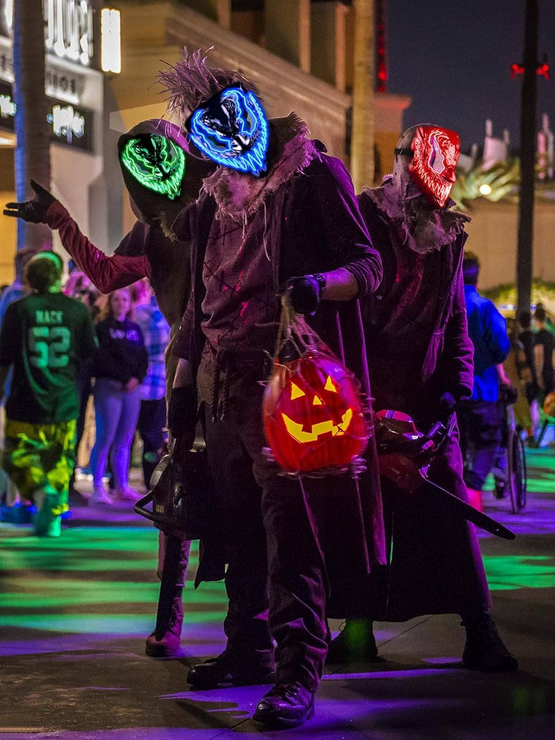 Halloween LED Light up Mask, Glowing Scary Halloween Costume Mask for Festival Cosplay Party