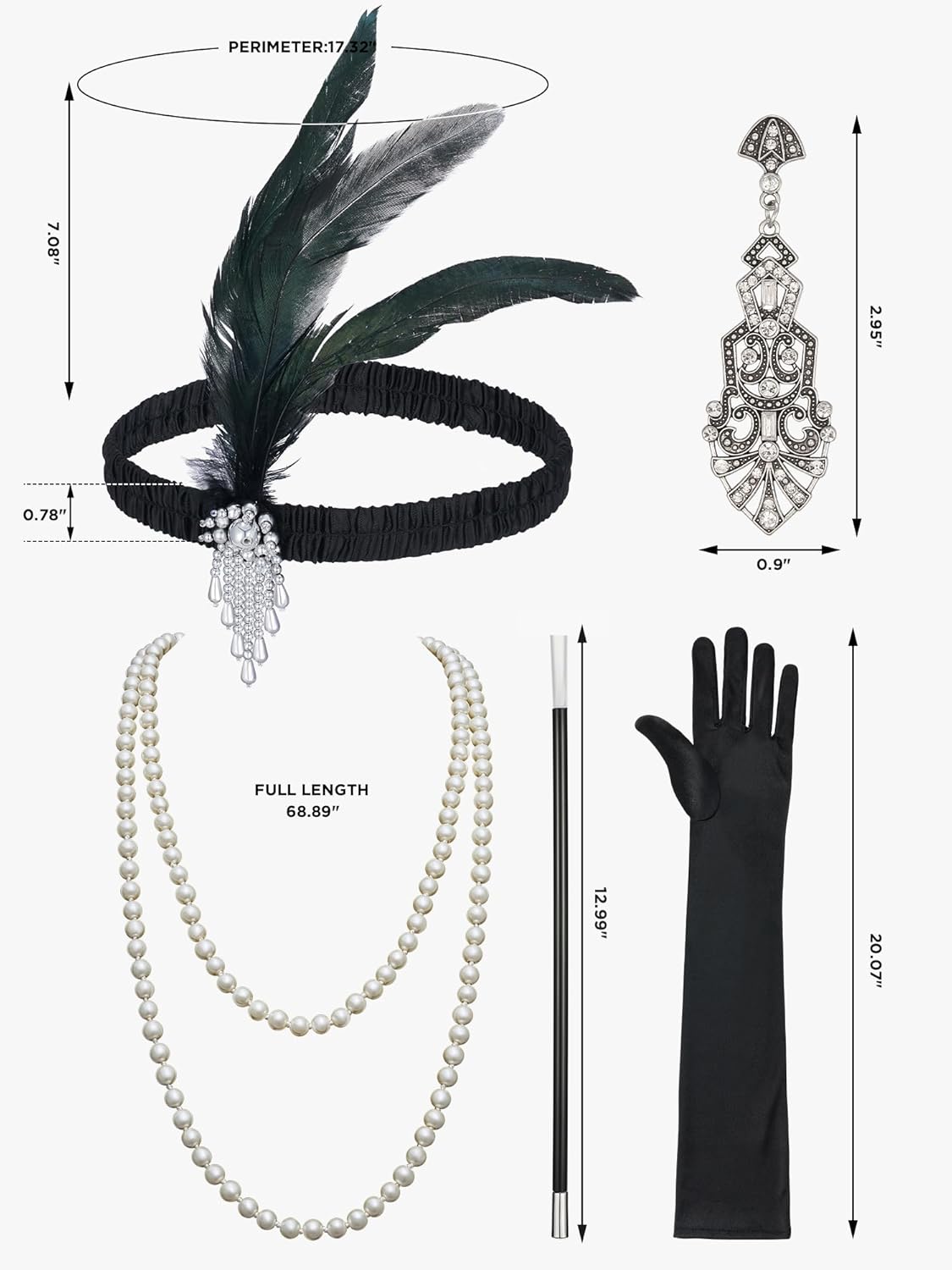 Flapper Dresses 1920S Gatsby Dresses for Women Roaring 20S Costumes Great Gatsby Outfits with 20S Accessories Set