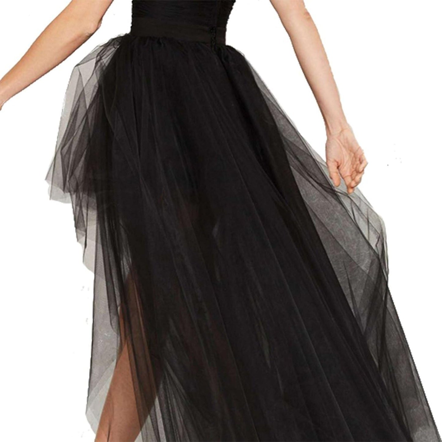 Women'S Hi-Lo Long Tutu Tulle Bustle Skirt Elastic Waist Festival Party Skirt