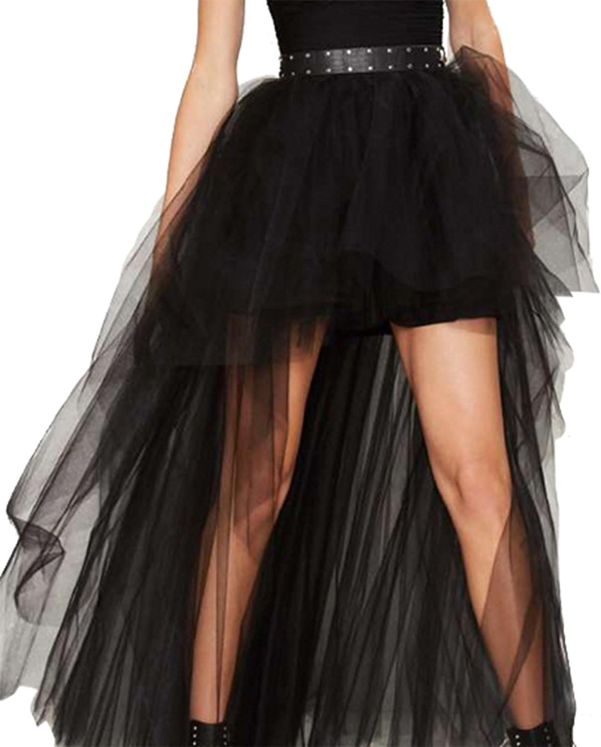 Women'S Hi-Lo Long Tutu Tulle Bustle Skirt Elastic Waist Festival Party Skirt