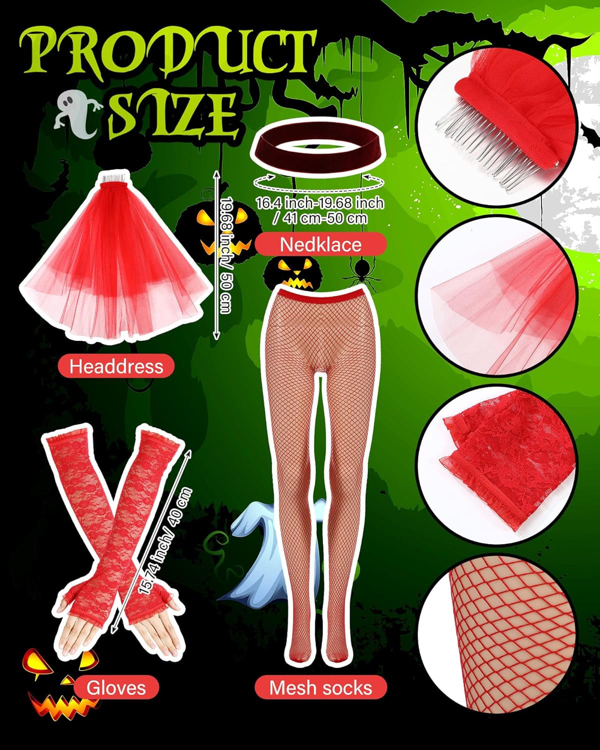 9 Pcs Halloween Adult Couple Costume Men'S Black and White Striped Suit Women'S Costume Cosplay Set Red Gothic Wedding