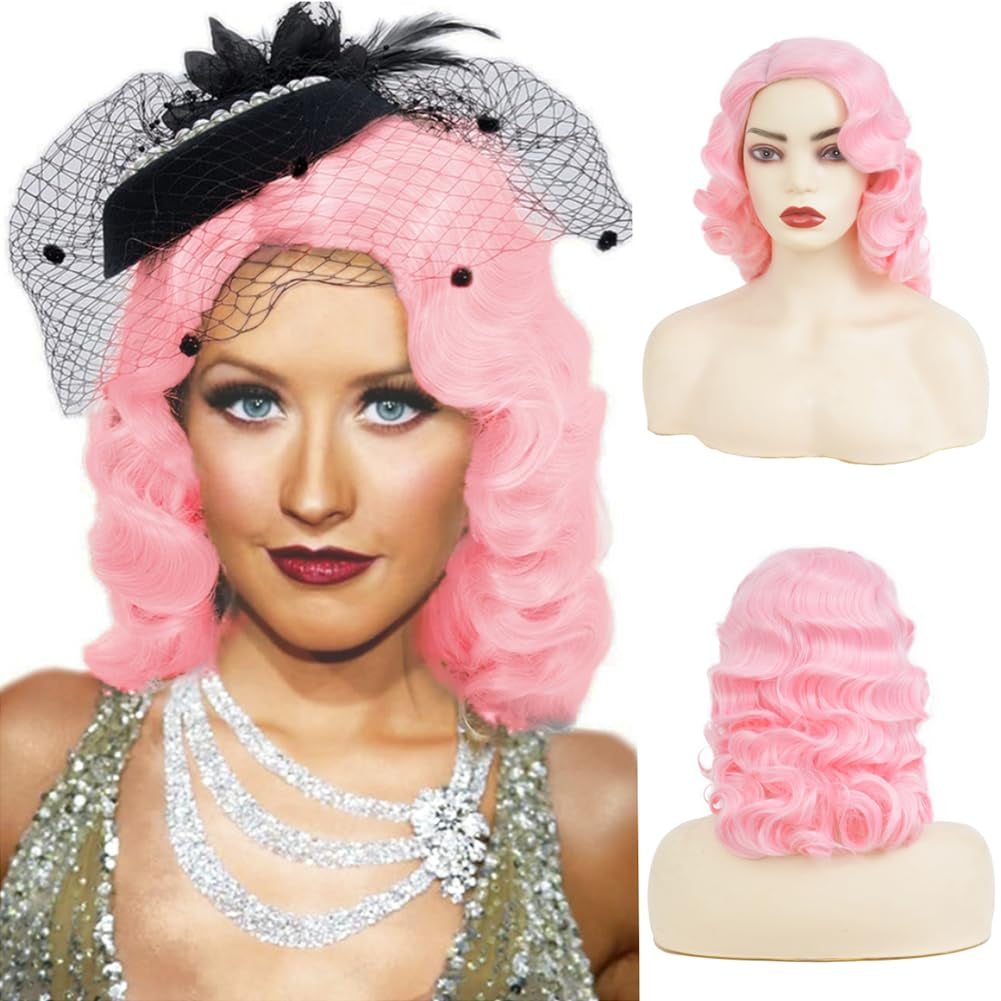 Short Blonde Curly Wigs for Women Honey Blonde Side Part Synthetic Wig Cosply Daily Halloween Wigs