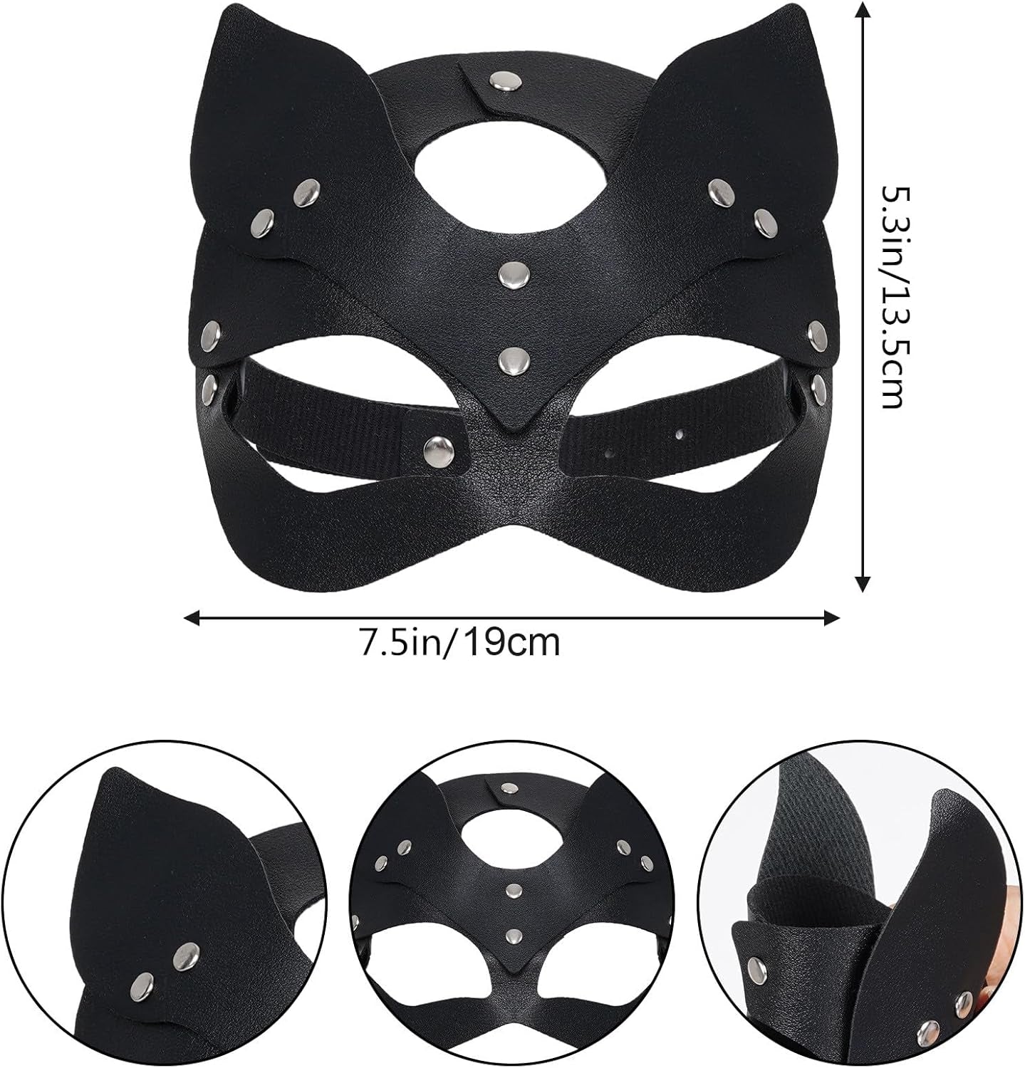 Long Finger Claw Gloves Mask Set Long Nail Gloves Black Leather Face Mask Accessories for Women Halloween Prop Cosplay Costume