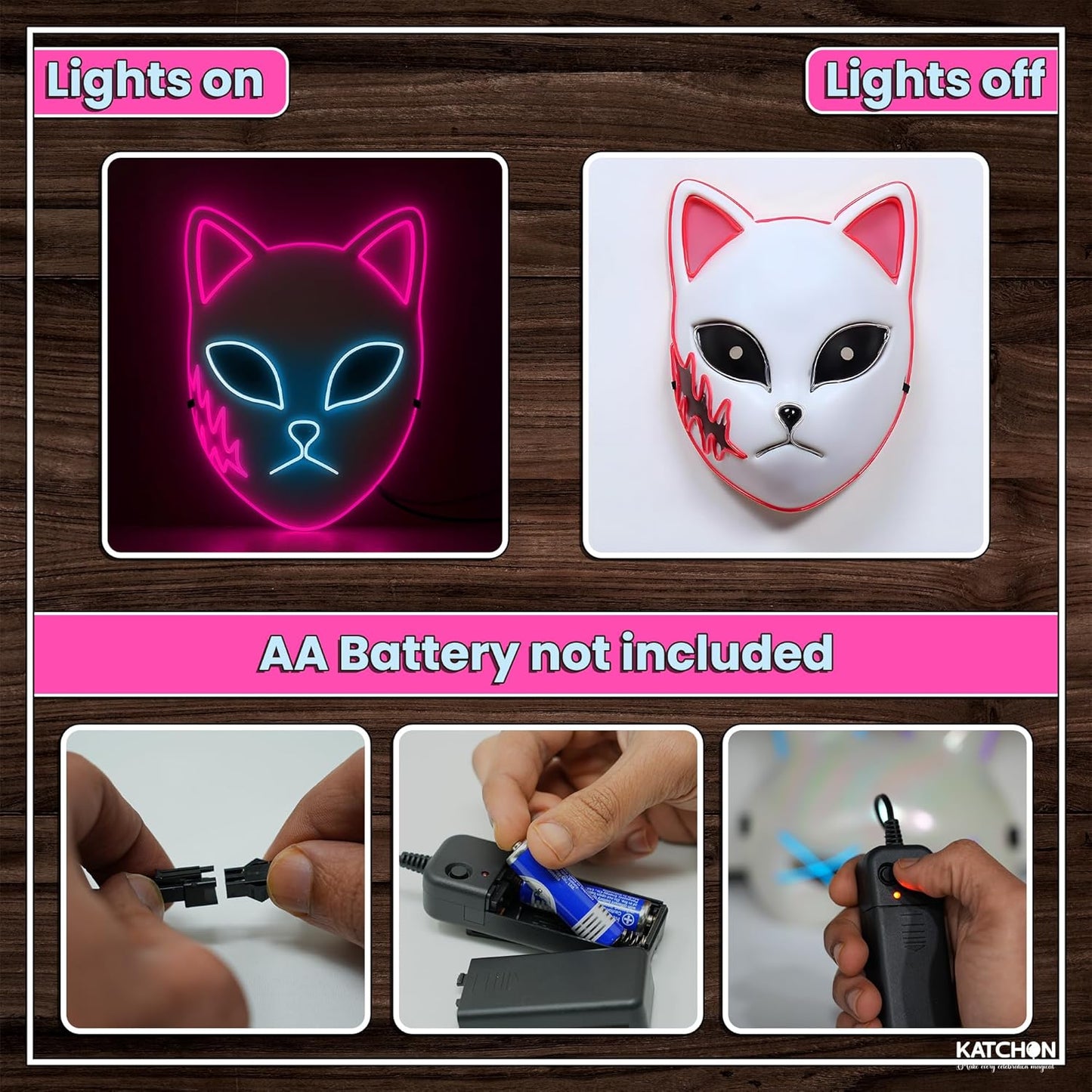 , Halloween Mask LED Light up Bunny Mask - Purge | Realistic Movie Cosplay, Halloween Cosplay Party