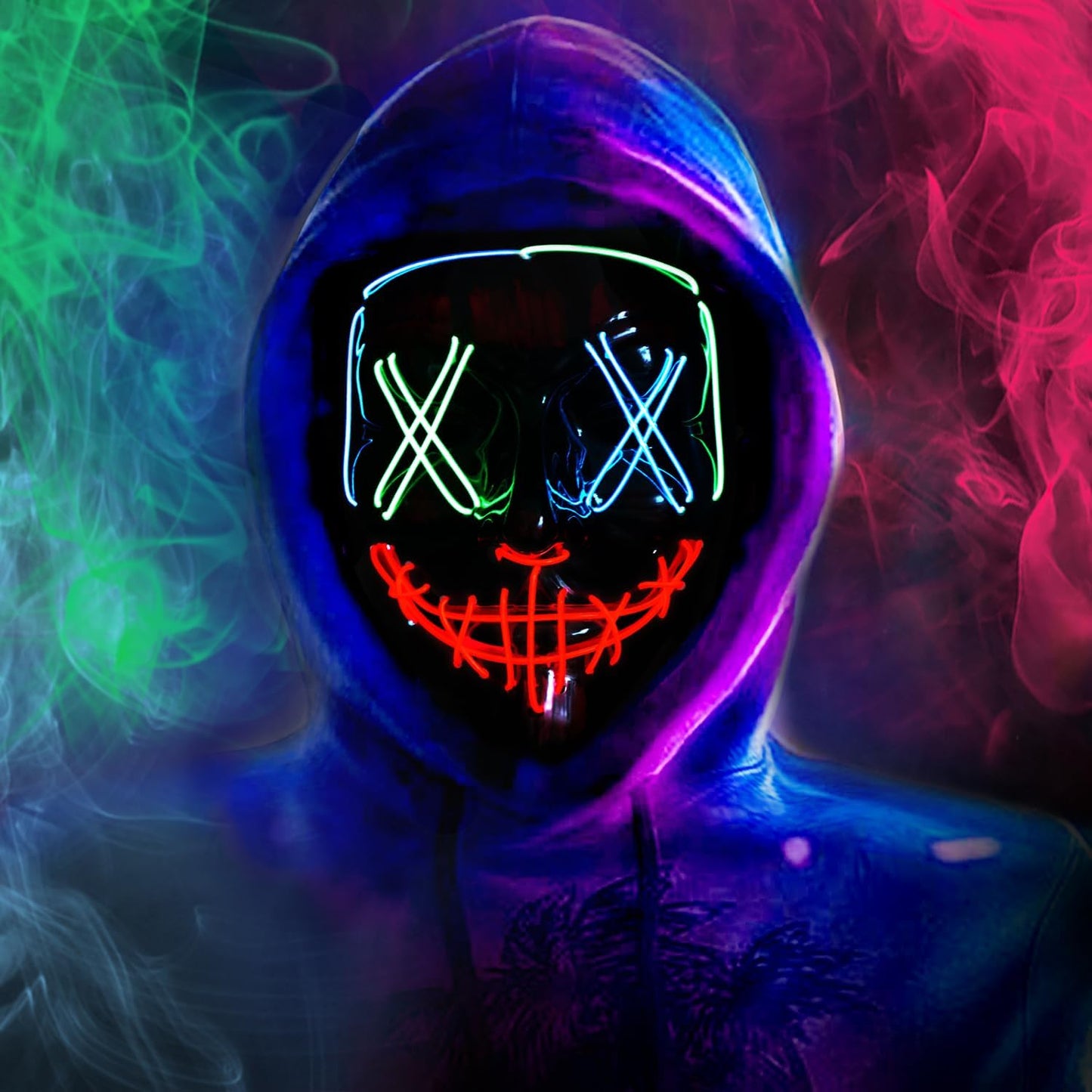 Halloween Purge Light up Scary Mask - LED EL Wire Mask for Festival Party Gifts