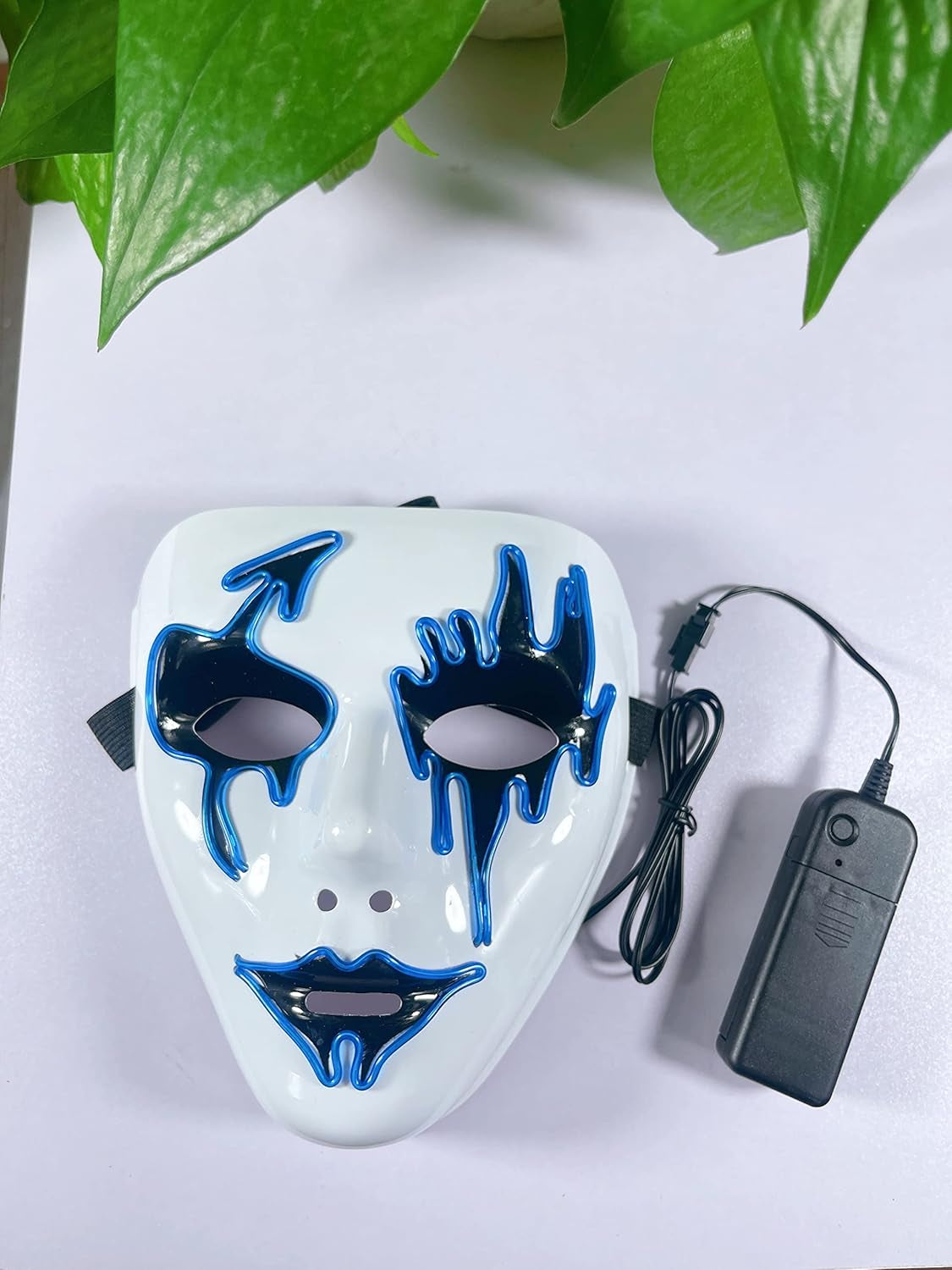 Halloween Purge Mask LED Light-Up Masks - Scary Glowing Mask for Adults, Kids, Couples - EL Wire Party Festival Gift