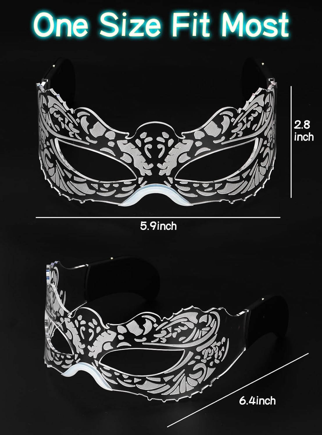 LED Rave Glasses Balaclava Hood, Glow in Dark Light up Neon Sunglasses Festival Outfit Halloween Cosplay