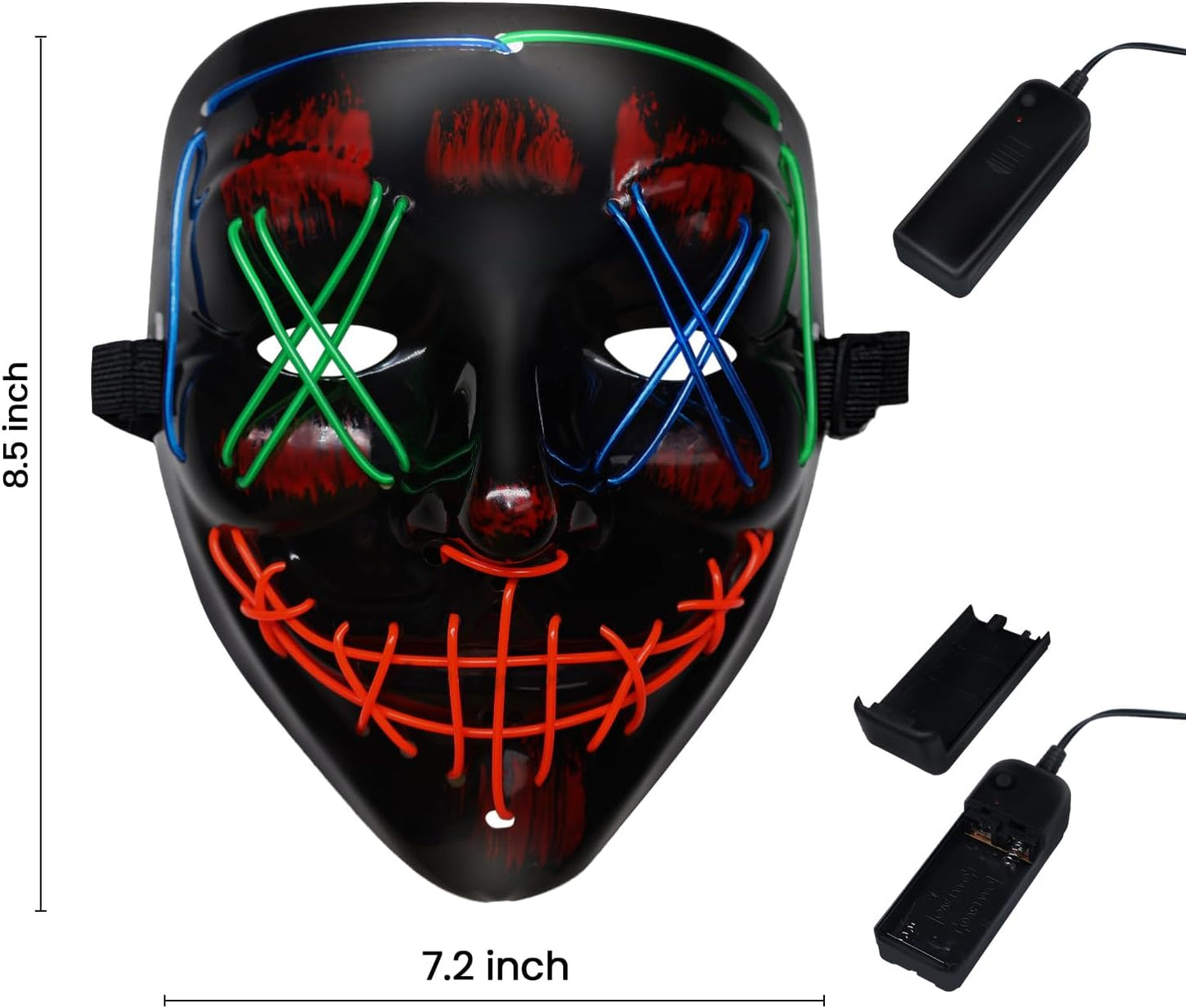 Halloween Purge Light up Scary Mask - LED EL Wire Mask for Festival Party Gifts