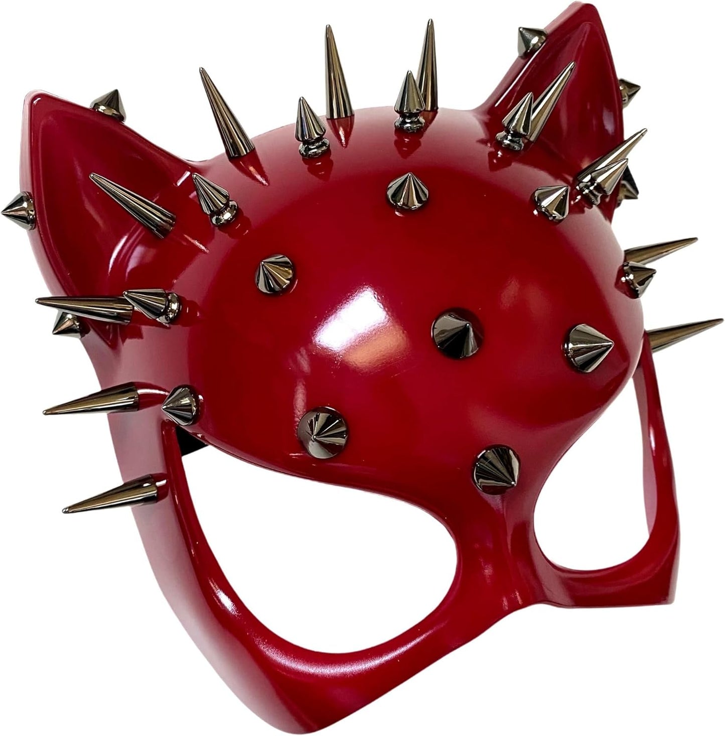 Red Black Cat Woman Dress up Cosplay Party Masquerade Mask Spiky Halloween