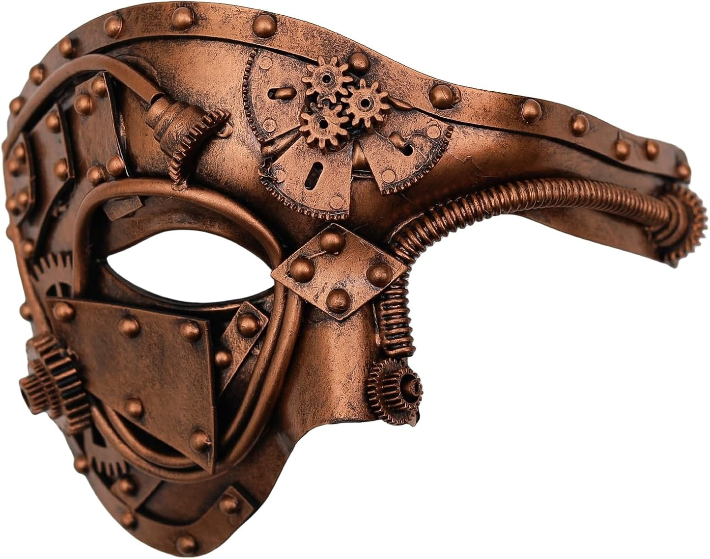 Steampunk Cyborg Mask for Halloween: Handcrafted Plastic with Metallic Finis - DIY Repair Strip & Adjustable Fit
