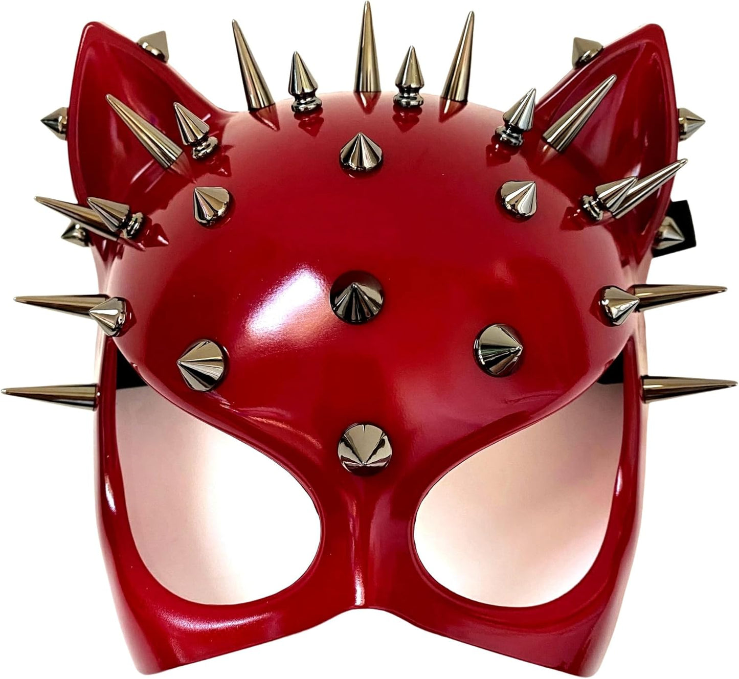Red Black Cat Woman Dress up Cosplay Party Masquerade Mask Spiky Halloween