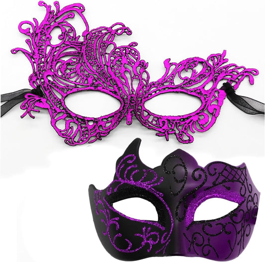 Masquerade Mask for Women Couple Mardi Gras Mask for Men Venetian Halloween Mask for Party Prom Ball