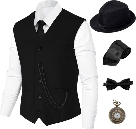 1920S Mens Costume,Roaring 20S Costumes for Men Accessories Set,Gatsby Gangster Costume 1920S Mens Outfits