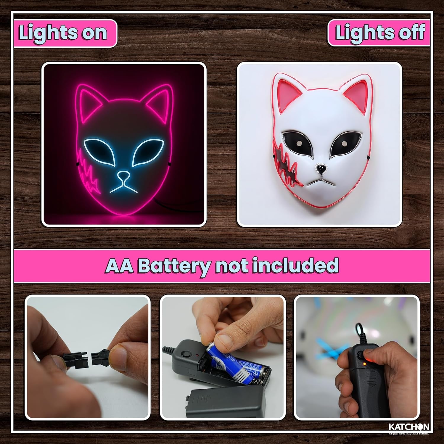 , Halloween Mask LED Light up Bunny Mask - Purge | Realistic Movie Cosplay, Halloween Cosplay Party