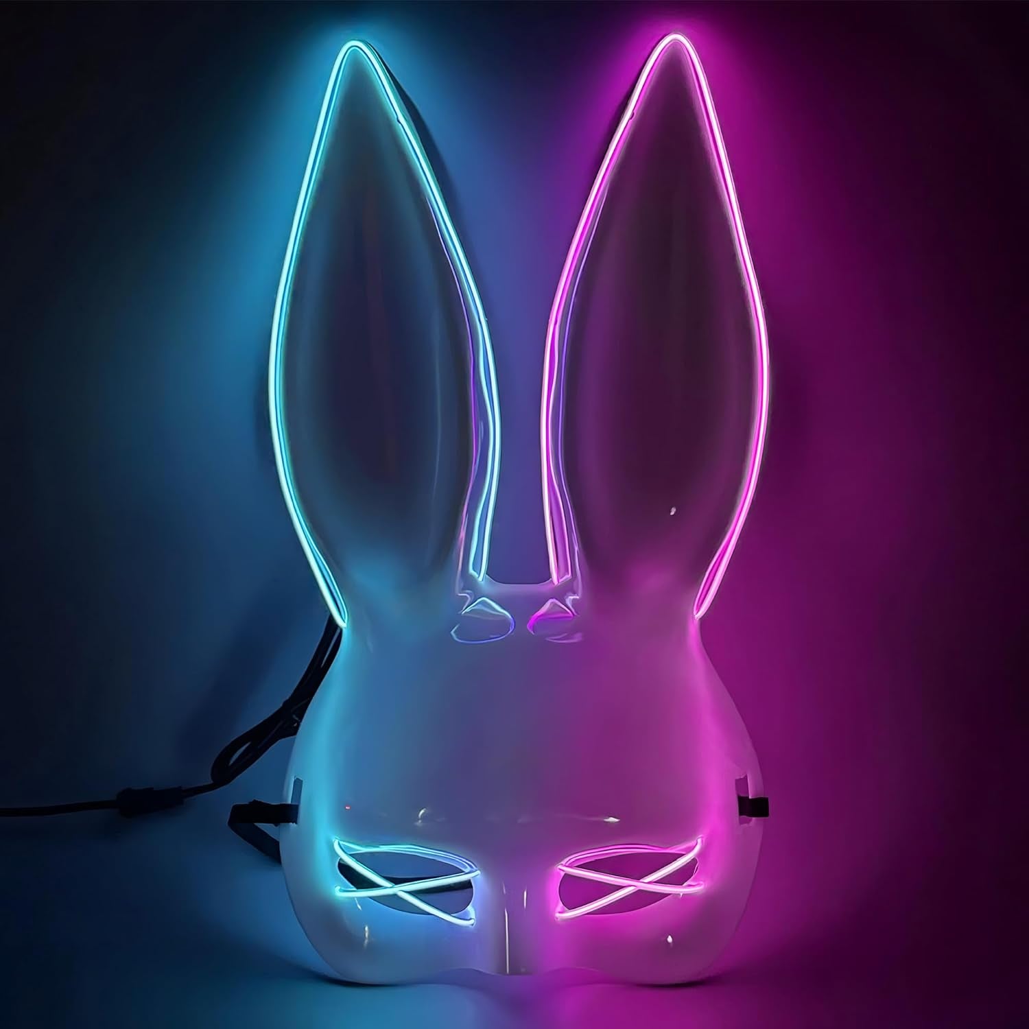 , Halloween Mask LED Light up Bunny Mask - Purge | Realistic Movie Cosplay, Halloween Cosplay Party